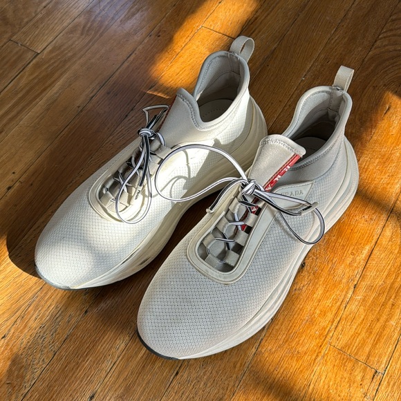 Prada Sport white mesh neoprene sneakers trainers - Picture 2 of 12